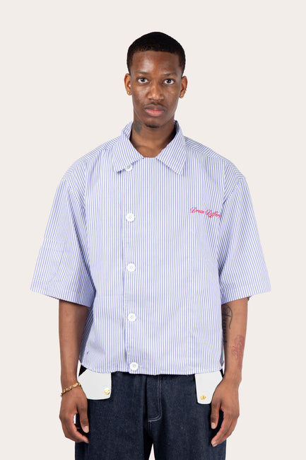 Shirt Crossover Flap Bleu